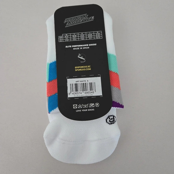 NWT Sporcks Running Socks Size Small Art White - Picture 4 of 5